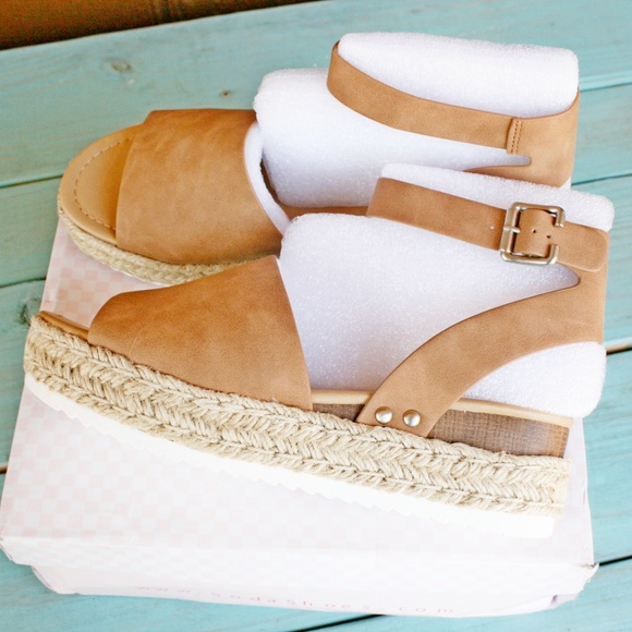 SODA Topic Sandals Espadrille Natural Brown NEW - Picture 6 of 6